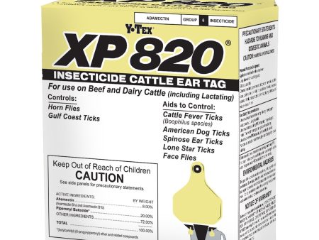 Y-Tex XP820 Plastic Insecticide Fly Ear Tag 20 Count Cattle Cows Sale