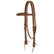 Horse Headstall, Straight Browband, Brown Oiled Leather, Tie Ends, 3 4-In. For Sale