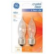 Decorative Light Bulb, Bent-Tip, Clear, 40-Watts, 2-Pk. For Sale