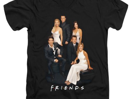 FRIENDS : CLASSY S\S ADULT V NECK T-SHIRT 30\1 Black MD Sale