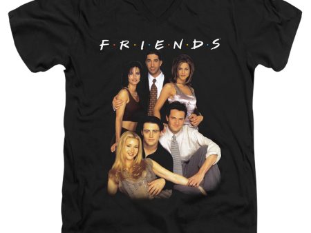 FRIENDS : STAND TOGETHER ADULT V NECK T-SHIRT COTTON Black 2X For Cheap