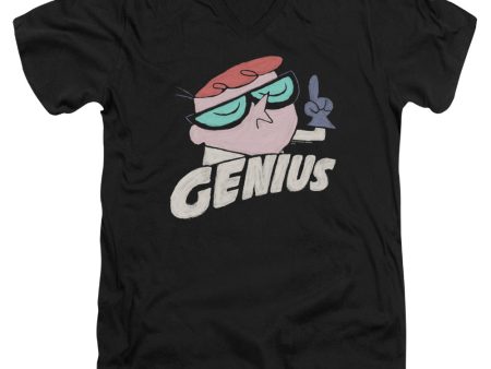 DEXTER S LABORATORY : GENIUS S\S ADULT V NECK T-SHIRT 30\1 BLACK SM Online now