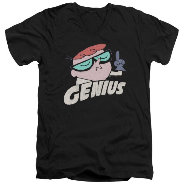 DEXTER S LABORATORY : GENIUS S\S ADULT V NECK T-SHIRT 30\1 BLACK SM Online now