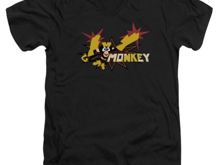 DEXTER S LABORATORY : MONKEY S\S ADULT V NECK T-SHIRT 30\1 Black 2X For Discount