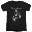 DAVID GILMOIR : GUITAR GILMOIR S\S ADULT V NECK T-SHIRT 30\1 Black LG on Sale