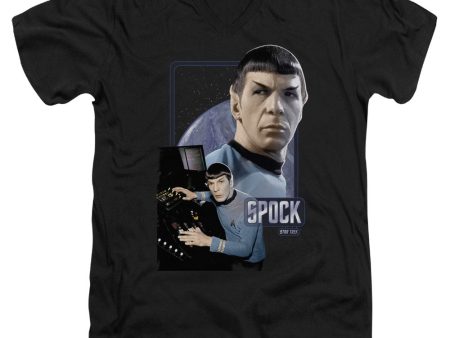 STAR TREK : SPOCK S\S ADULT V NECK T-SHIRT 30\1 BLACK XL Online Sale