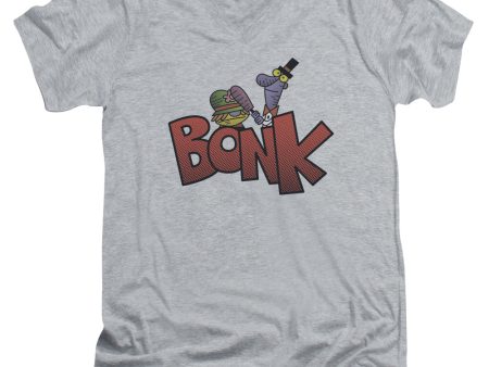 DEXTER S LABORATORY : BONK S\S ADULT V NECK T-SHIRT 30\1 Athletic Heather 2X Discount