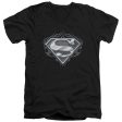 SUPERMAN : BIKER METAL S\S ADULT V NECK T-SHIRT 30\1 BLACK XL For Discount