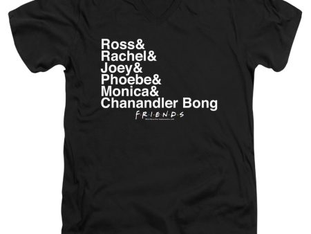 FRIENDS : CHANANDLER BONG S\S ADULT V NECK T-SHIRT 30\1 Black 2X Online now