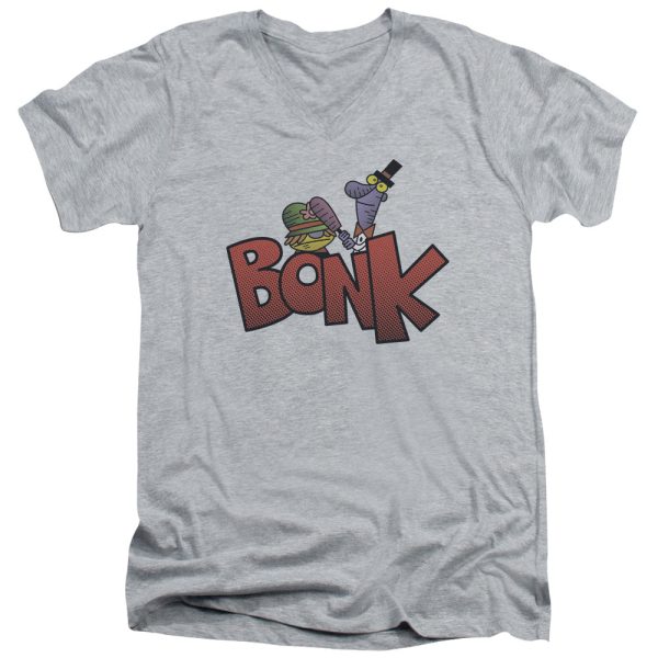 DEXTER S LABORATORY : BONK S\S ADULT V NECK T-SHIRT 30\1 Athletic Heather LG Fashion