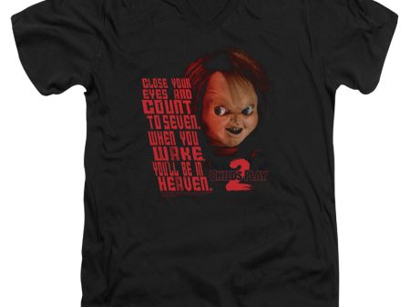 CHILD S PLAY 2 : IN HEAVEN S\S ADULT V NECK T-SHIRT 30\1 BLACK MD Fashion