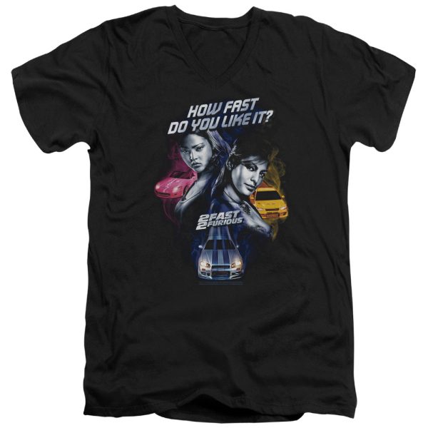 2 FAST 2 FURIOUS : FAST WOMEN S\S ADULT V NECK T-SHIRT 30\1 BLACK SM on Sale