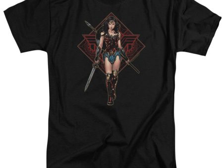 WONDER WOMAN MOVIE : WARRIOR ADULT TALL T-SHIRT FIT SHORT SLEEVE Black 2X Online now