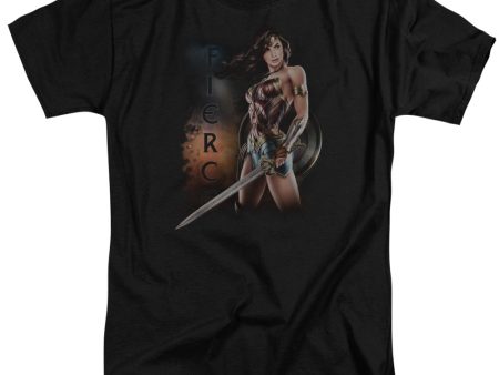 WONDER WOMAN MOVIE : FIERCE ADULT TALL T-SHIRT FIT SHORT SLEEVE Black XL For Cheap