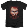 CHILD S PLAY 3 : CHUCKY SQUARED S\S ADULT V NECK T-SHIRT 30\1 Black 2X Sale