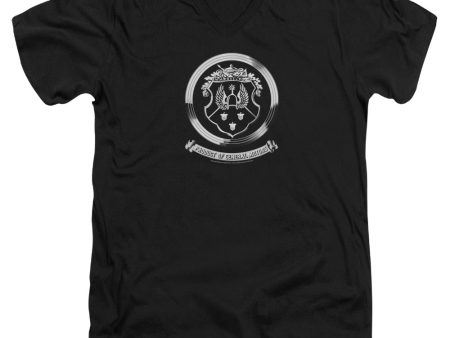 OLDSMOBILE : 1930S CREST EMBLEM S\S ADULT V NECK T-SHIRT 30\1 Black XL For Cheap