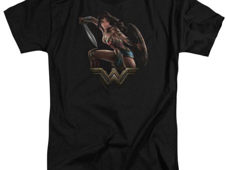 WONDER WOMAN MOVIE : FIGHT ADULT TALL T-SHIRT FIT SHORT SLEEVE Black 3X Discount