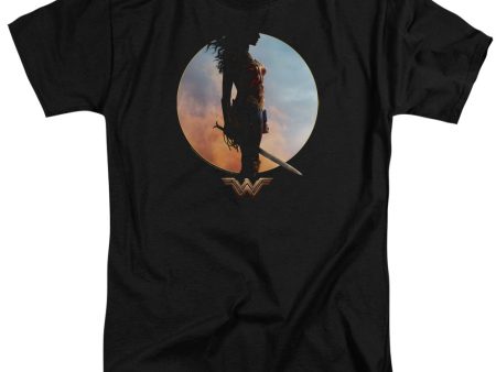 WONDER WOMAN MOVIE : WISDOM AND WONDER ADULT TALL T-SHIRT FIT SHORT SLEEVE Black XL Cheap