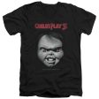 CHILD S PLAY 3 : FACE POSTER S\S ADULT V NECK T-SHIRT 30\1 Black 2X Cheap