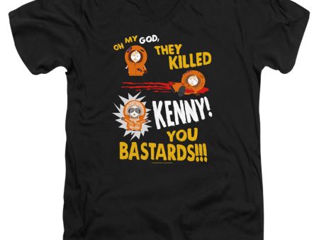 SOUTH PARK : DEAD KENNY ADULT V NECK T-SHIRT COTTON Black MD Sale