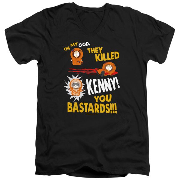 SOUTH PARK : DEAD KENNY ADULT V NECK T-SHIRT COTTON Black MD Sale