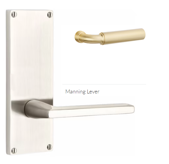 Emtek 8011MNG Dummy Pair , Sideplate Locksets Modern Non-Keyed 7 , Manning Lever on Sale